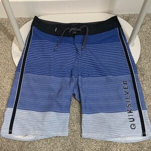 Quiksilver‎ Kids Blue and Black Swim Trunks